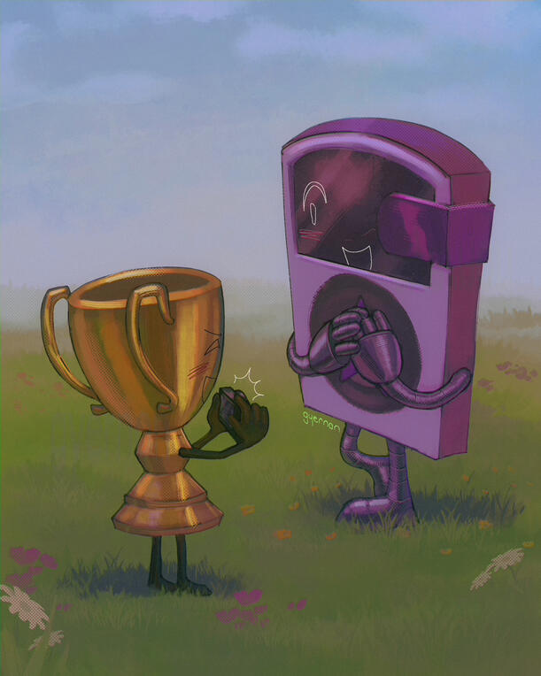 art trade w/ @whamp0p / inanimate insanity fanart